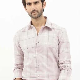 Rare Rabbit Purple Regular Fit Checks Shirt-image-37