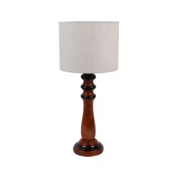 Tucasa NTU-174 B-22 Table Lamp with Wood Base (Beige)-47