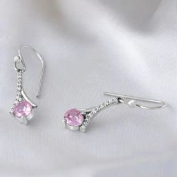 Zavya Crystal Charm Rhodium Plated 925 Sterling Silver Earrings-picture-26