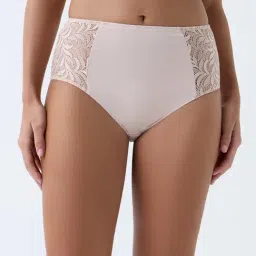 Wunderlove by Westside Beige Petal Lace Design Full Briefs-image-54