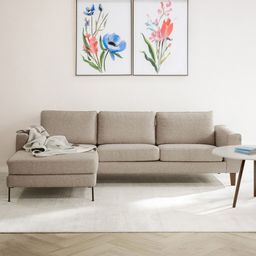 nestroots ModernElegance Beige L Shaped 3 Seater Sofa-picture-31