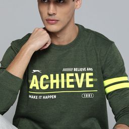 Slazenger Men Olive Green Printed Sweatshirt-picture-55
