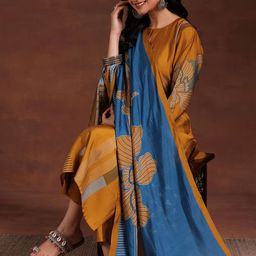 Libas Women Floral Printed Regular Kurta with Trousers & With Dupatta-47