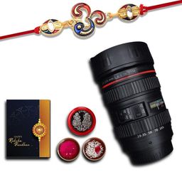 DeoDap Roli Chawal Coin Mug & Greeting Card Rakhi Gift Set-image-41