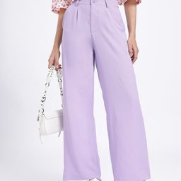 glitchez Women Pastel Paradise Lavender Love High-Waist Pleated Trousers-image-7