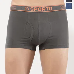 Sporto by Macho Pack Of 3 Super Combed Cotton Low-Rise Trunks Sprto_M1022-CH(1)-Dnm(1)-N(1-picture-4