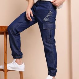 Mast & Harbour Men Jogger Fit Cargo-Style Mid-Rise Jeans-image-59