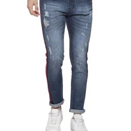 Campus Sutra Blue Slim Fit Lightly Washed Jeans-image-12
