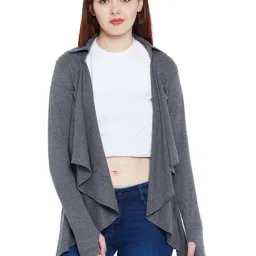 Hypernation Charcoal Grey Full Sleeves Shrug-21