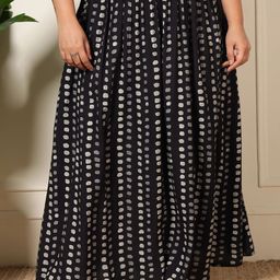 DEEBACO Polka Gathered Maxi Skirt-picture-20