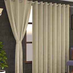 Florida Taupe Set of 2 Long Door Curtain-49