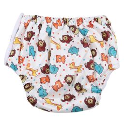 Chinmay Kids Waterproof Reusable Leakproof Adjustable Lion Print Baby Swim Diaper - White-image-41
