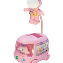 FunBlast Astronaut Bus Theme Table LED Lamp with Pen Holder - Pink-22