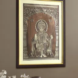 shree kala home décor Shree Kala Home Decor Lord Hanuman Foil Embossed Painting-picture-12
