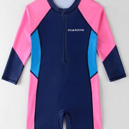 Pine Active Raglan Full Sleeves Legged Swimsuit - Navy Blue-image-20