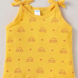 Tango Single Jersey Knit Sleeveless Slip With Rainbow Print - Gold-image-52