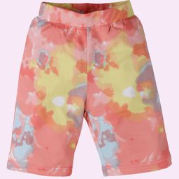 Kiddopanti Tie Dye Cycling Shorts - Orange & Yellow-image-3