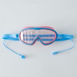 Solid Color Swimming Goggles Free Size - Light Blue & Fuchsia-image-86