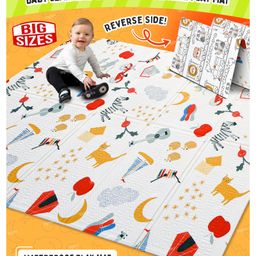 Fiddlerz Baby Playing Floor Mat Anti Skid Non Slip Waterproof Indoor Outdoor with Foam Printed - White-17