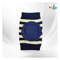 Chinmay Kids Crawling Anti-Slip Padded Stretchable Elastic Cotton Soft Breathable Comfortable Knee & Elbow Cap with Lining Pattern - Blue image 2