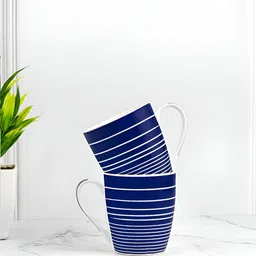 UPC Blue & White Printed Ceramic Glossy Cups Set of Cups and Mugs image 4