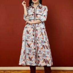 Jaipur Kurti Peach Floral Print A Line Kurta-image-20