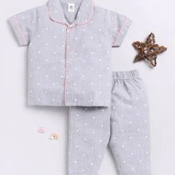 Clt.s Kids Grey Printed Shirt with Pants-image-89