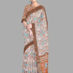 The Chennai Silks Floral Printed Zari Saree-picture-48