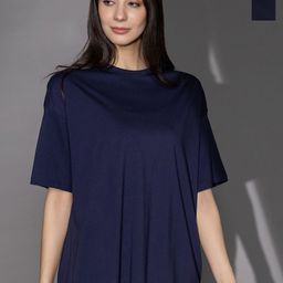 TITTLI Women Pack of 2 Solid Round Neck Pure Cotton Oversized T-shirts-image-50