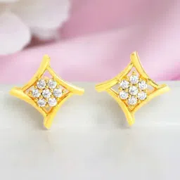 Zavya Solitaire Gold Plated 925 Sterling Silver Earrings-image-69