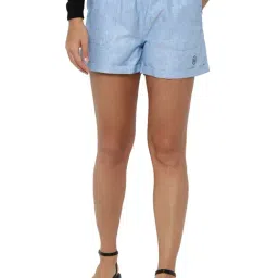 Solly by Allen Solly Blue Textured Shorts-image-92