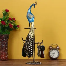 eCraftIndia Colorful Peocock Handcrafted Iron Decorative Showpiece-26