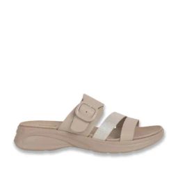 Mochi Women's Beige Slide Sandals image 3