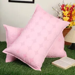 HOSTA HOMES Pink Cotton 140 TC 'Zipped' Pillow Covers - Set of 2-image-94