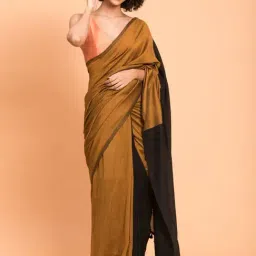 Suta Golden Plain Saree Without Blouse-picture-22