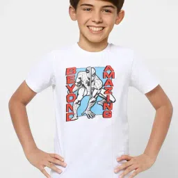 Jack & Jones Junior White Spiderman Print T-Shirt-image-98