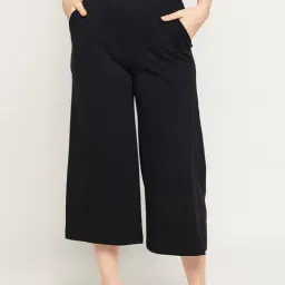 Clovia Black Cotton Capris-image-84