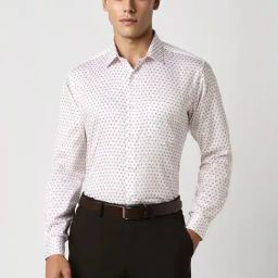 Van Heusen White Cotton Regular Fit Printed Shirt-picture-18