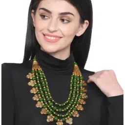 Imli Street Green & Golden Necklace-7