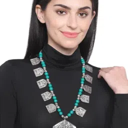 Imli Street Turquoise & Silver Necklace-54