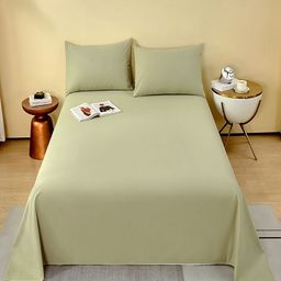 JC HOME Green 300 TC King Pure Cotton Bedsheet Set -2.45m x2.50m-picture-44