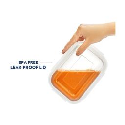 Borosil Klip N Store Transparent Glass Storage Container With Air-Tight Lid 640ml image 4
