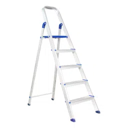 Alnico Heavy Duty Ladder Hybrid Aluminium Foldable 5 Steps 150 Kg Load Capacity with Platform, SILVER HASL 5-picture-33