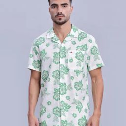 TOMMY HILFIGER Beige Cotton Regular Fit Floral Shirt-picture-22