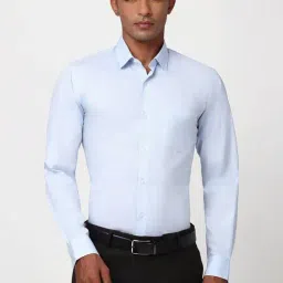 Peter England Blue Cotton Slim Fit Shirt-picture-16