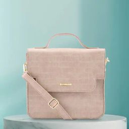 Fastrack Pink Textured Medium Sling Handbag-68