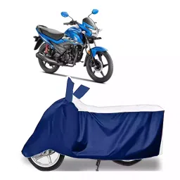 Auto Pearl Bike Cover for Honda Livo (White & Blue)-picture-28