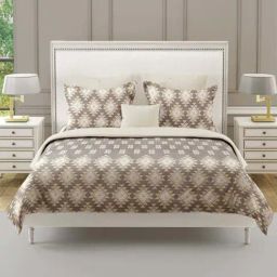 Swayam Ananda Brown Cotton 210 TC 120 GSM King Fitted Bedsheet With 2 Pillow Covers-image-86