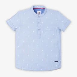 Ed-a-Mamma Kids Light Blue Printed Shirt-image-57