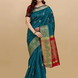 Areca Designer Ethnic Motifs Zari Banarasi Saree-image-27